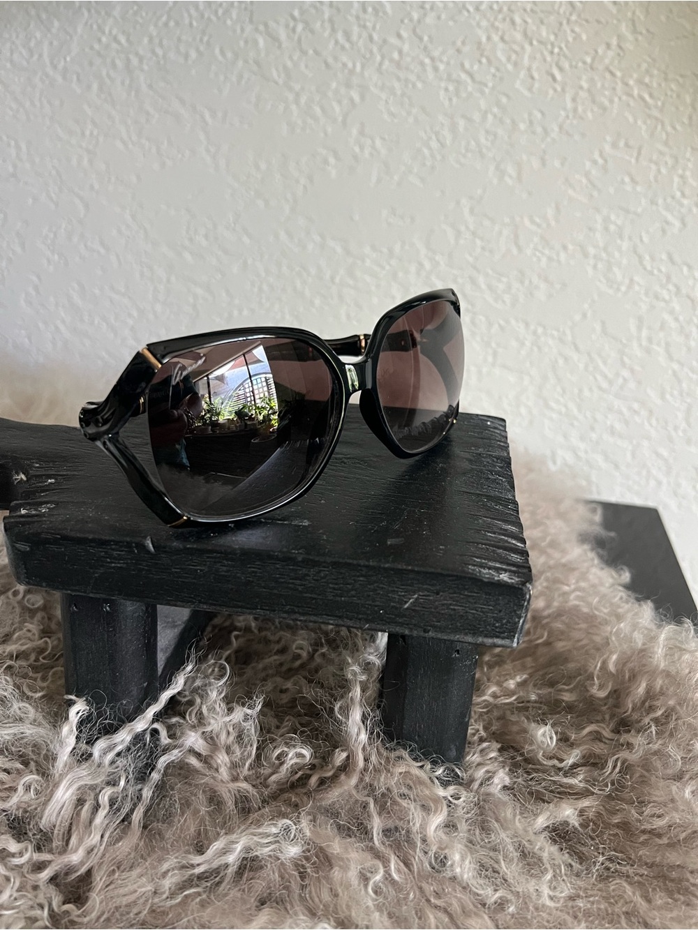 Gucci Bamboo Black Women's Sunglasses with Black Gradient Lenses Authentic